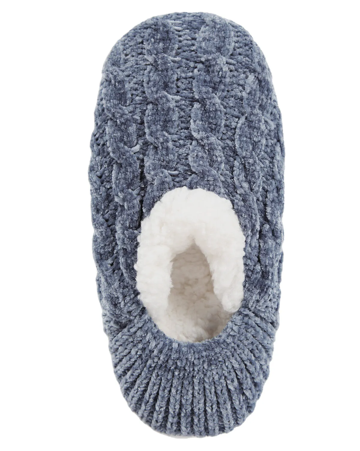 Women's Classic Cable Knit Chenille Non-Skid Slipper