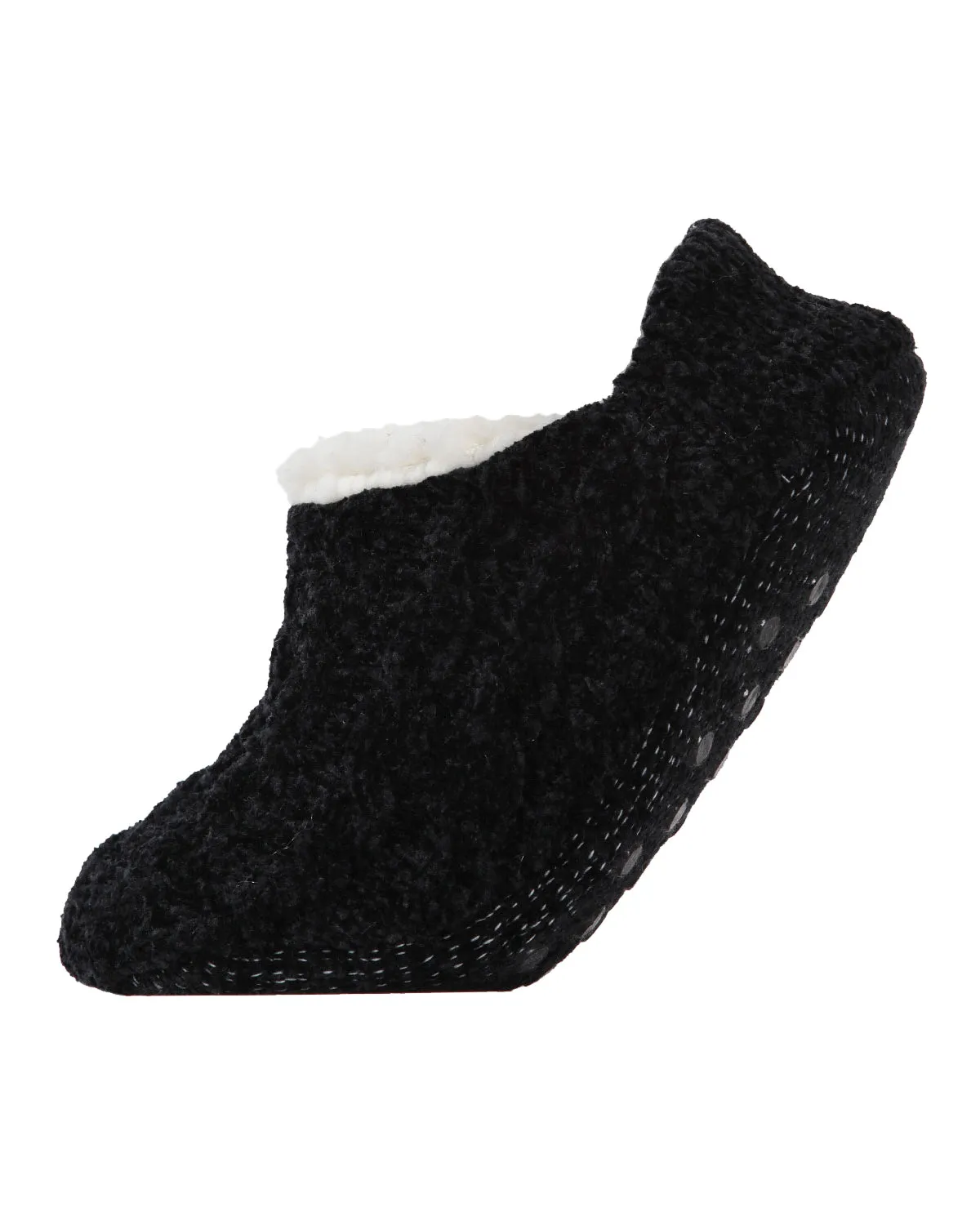 Women's Classic Cable Knit Chenille Non-Skid Slipper