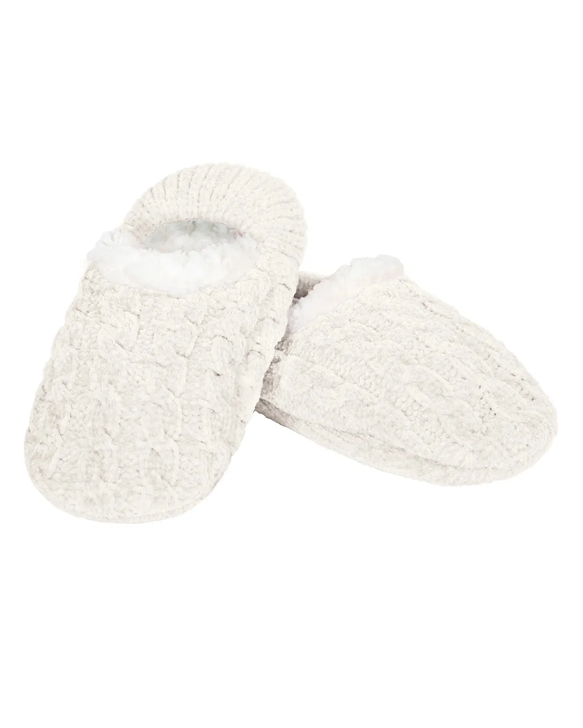 Women's Classic Cable Knit Chenille Non-Skid Slipper