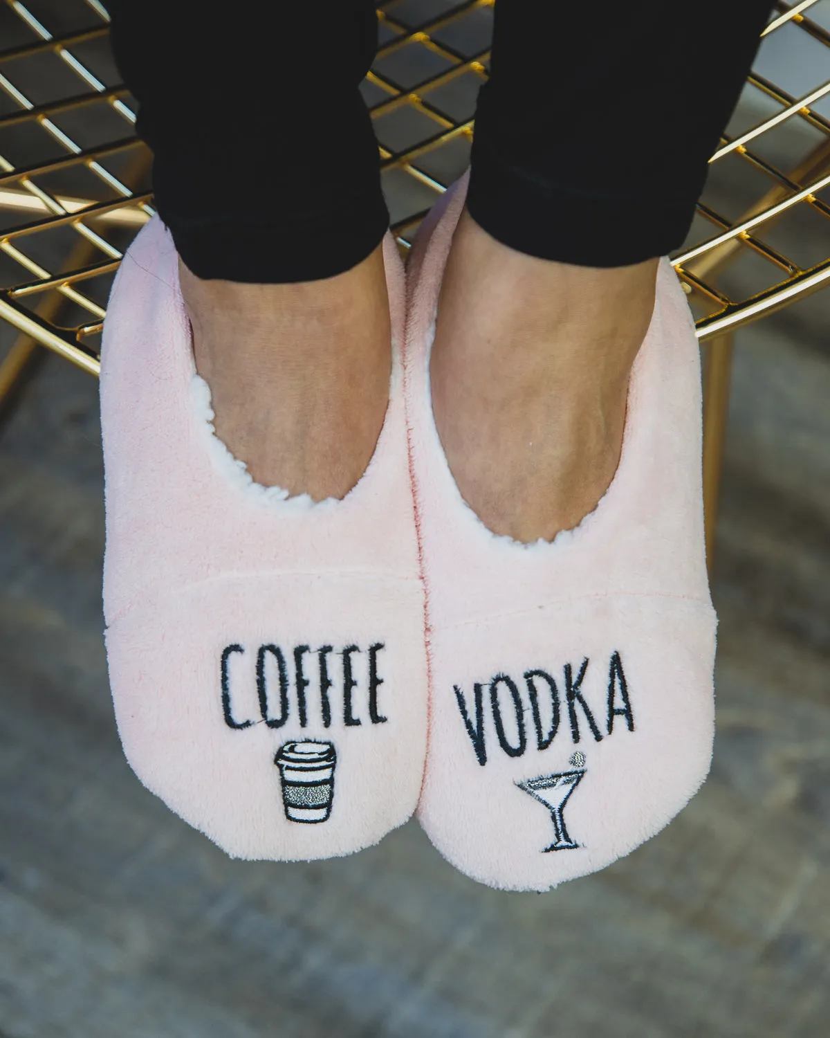 Women's Coffee & Vodka Sherpa Lined Slippers