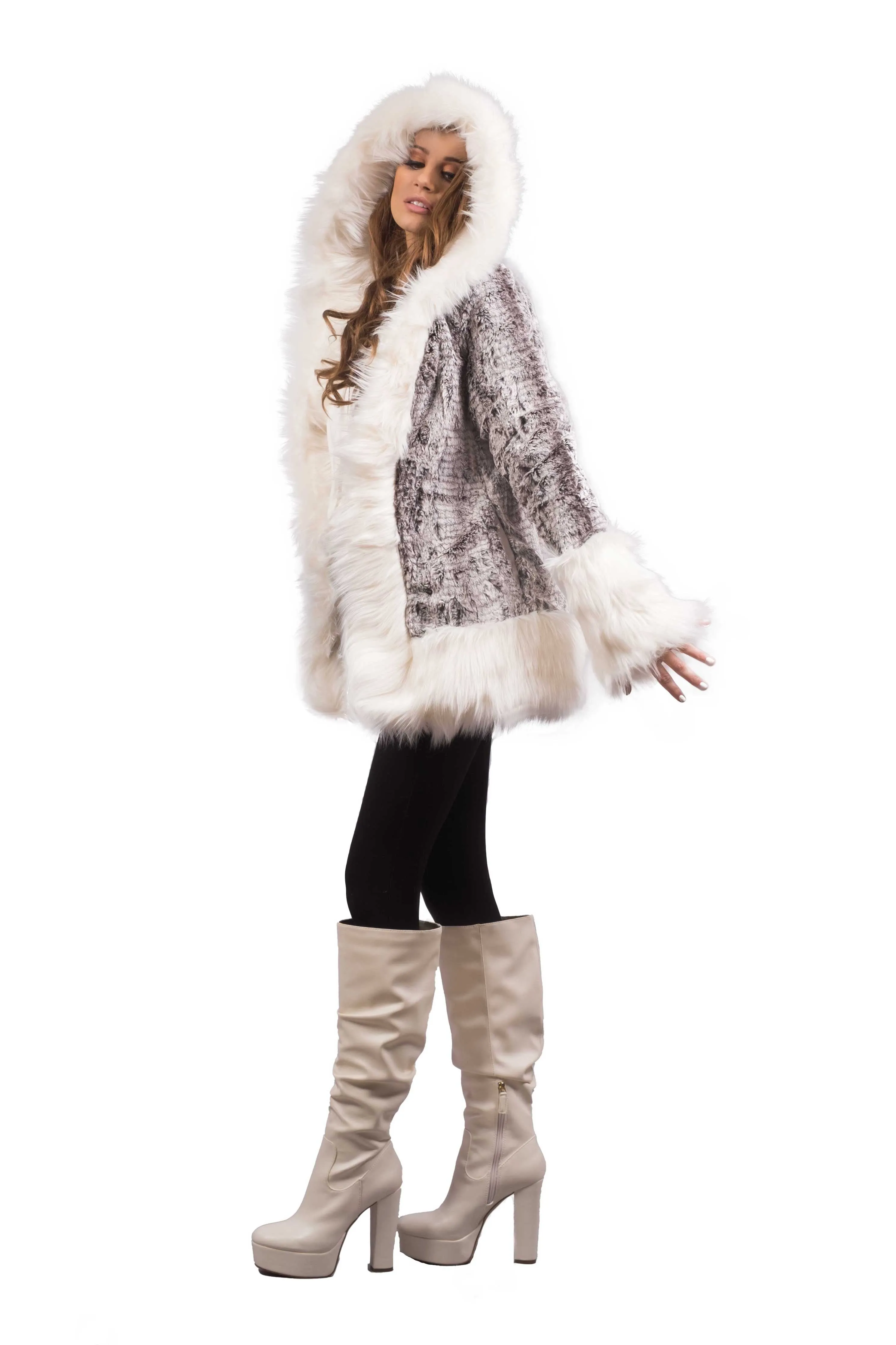 Women's Petite Playa Coat in "Coco Boa"