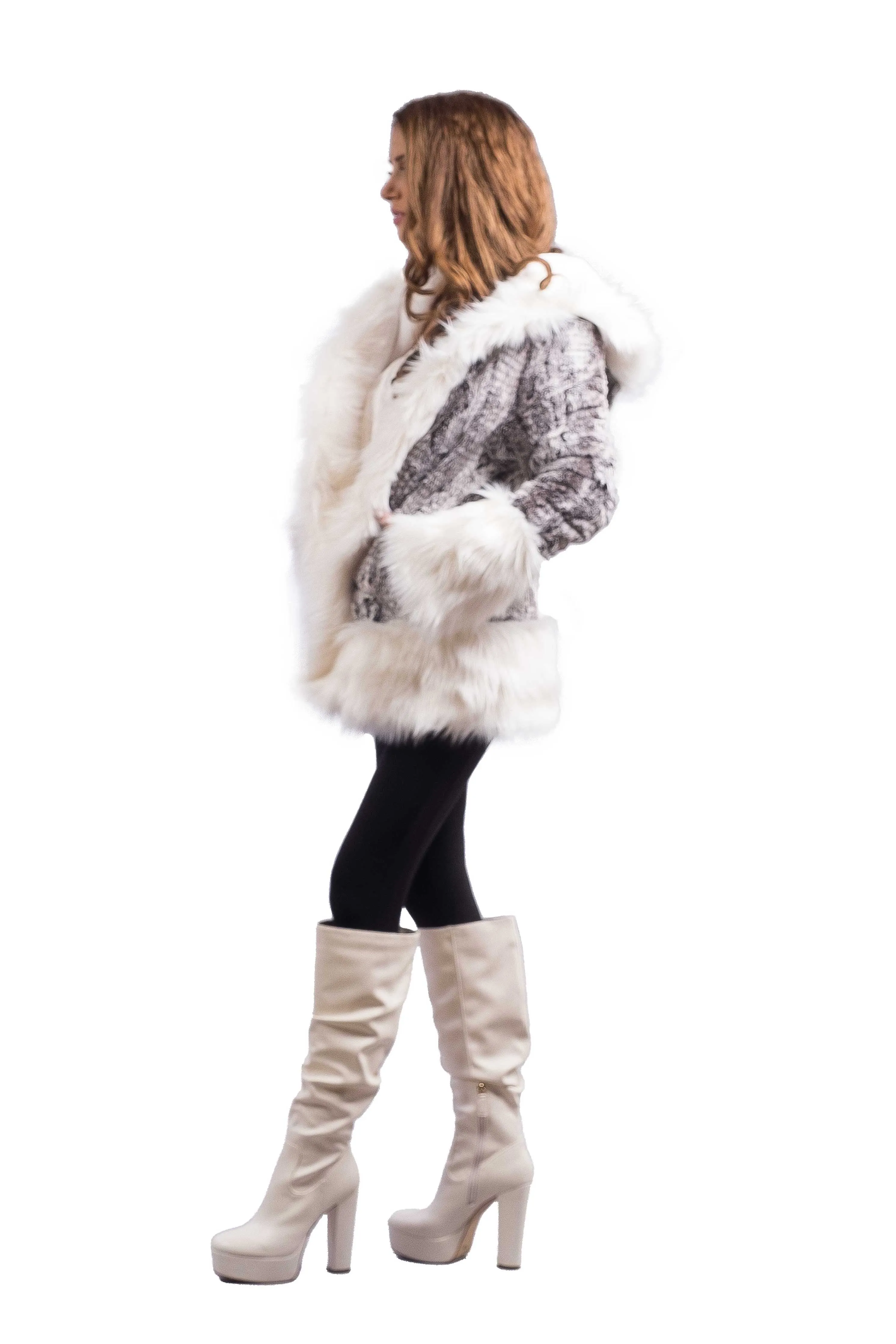 Women's Petite Playa Coat in "Coco Boa"